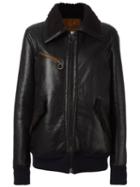 Golden Goose Deluxe Brand Zipped Shearling Jacket, Women's, Size: Small, Brown, Leather/polyester