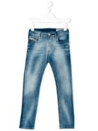 Diesel Kids - Sleenker Jeans - Kids - Cotton/polyester/spandex/elastane - 10 Yrs, Blue