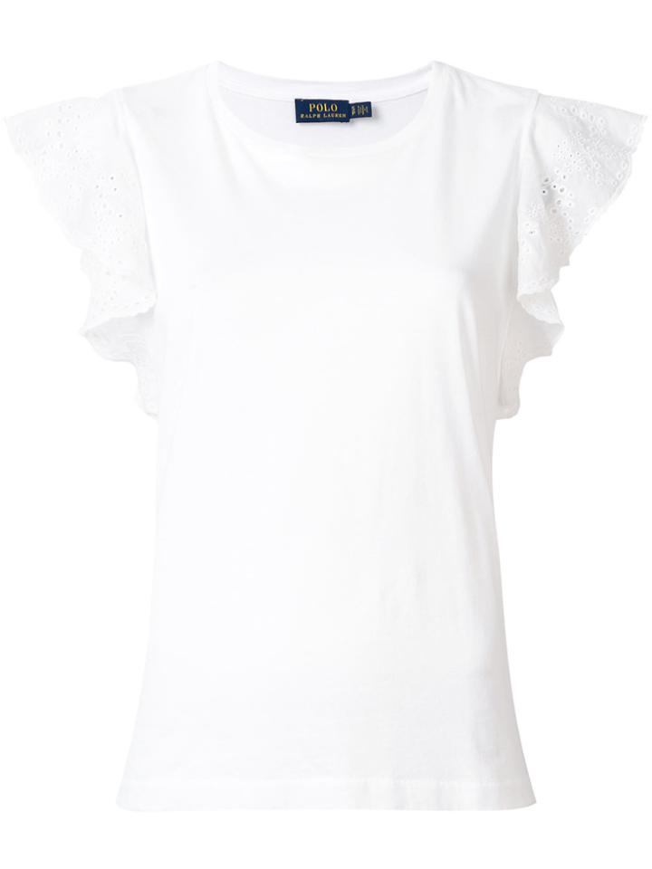 Polo Ralph Lauren Ruffled Sleeve Top - White