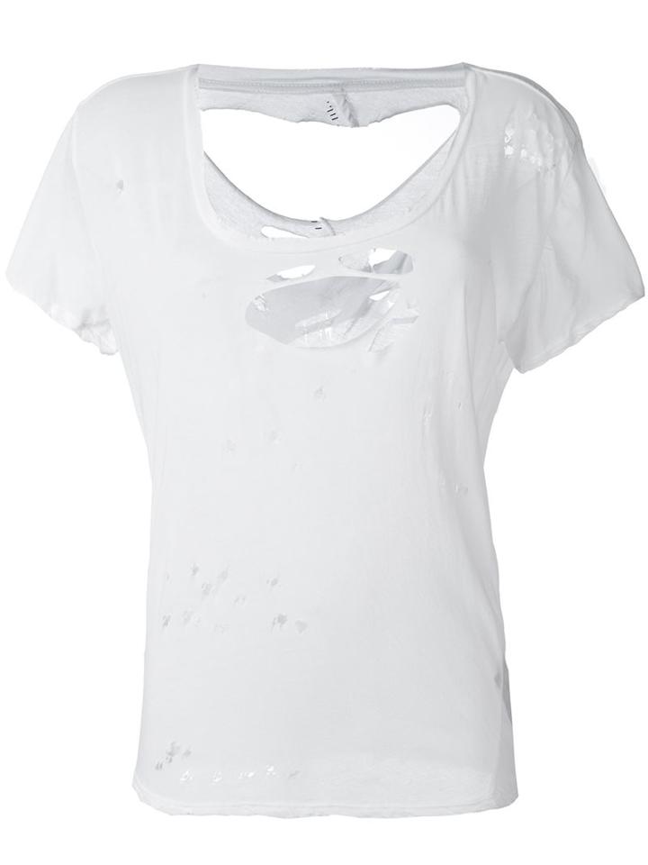 Unravel Distressed T-shirt, Women's, Size: Medium, White, Cotton