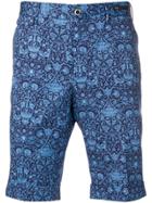Pt01 Floral Print Chino Shorts - Blue