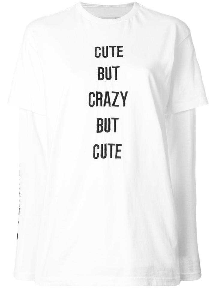 Chiara Ferragni Cute But Crazy Layered Sleeves T-shirt - White