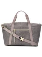 Borbonese Printed Leather Tote - Grey