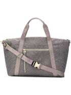 Borbonese Printed Leather Tote - Grey