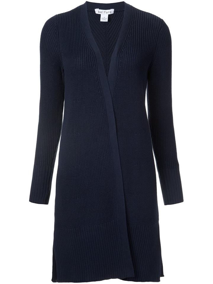 Belford V-neck Long Cardigan, Women's, Size: Small, Blue, Cotton