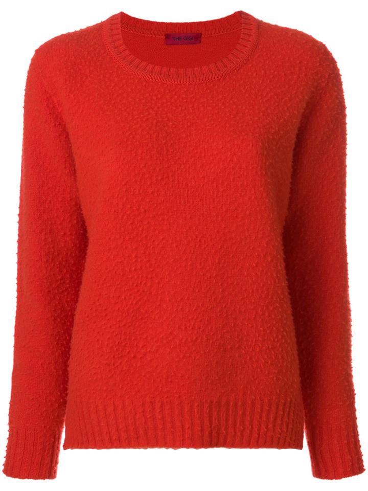 The Gigi Brushed Crew Neck Jumper - Red