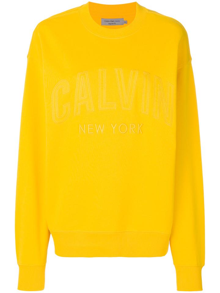 Ck Jeans Embroidered Logo Sweatshirt - Yellow & Orange