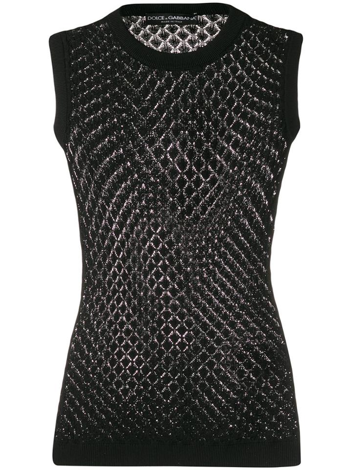 Dolce & Gabbana Crochet Knitted Vest - Black