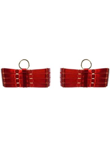 Bordelle Metallic Detail Garters - Red