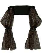 Christian Siriano Crop Top With Dramatic Sleeves - Black