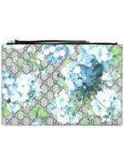 Gucci Gg Supreme Blooms Print Clutch, Men's, Blue, Calf Leather