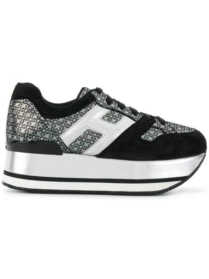 Hogan High Heel Suede Sneakers - Black