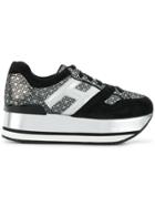 Hogan High Heel Suede Sneakers - Black
