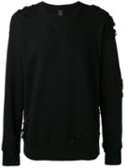 Maison Mihara Yasuhiro Distressed Sweatshirt, Men's, Size: 50, Black, Cotton