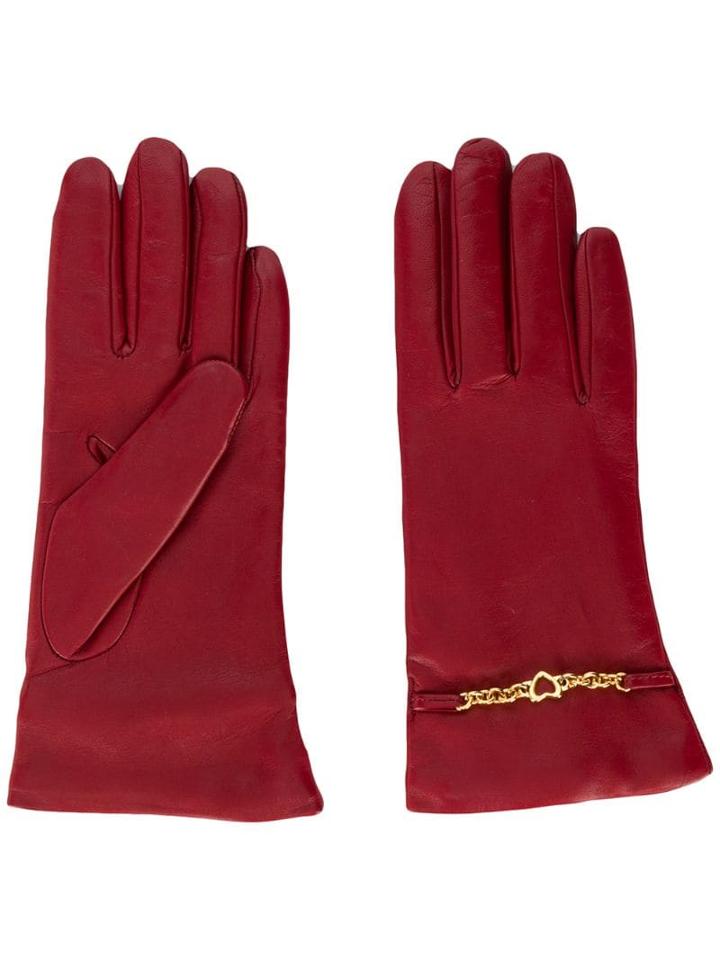Escada Heart Chain Gloves - Red