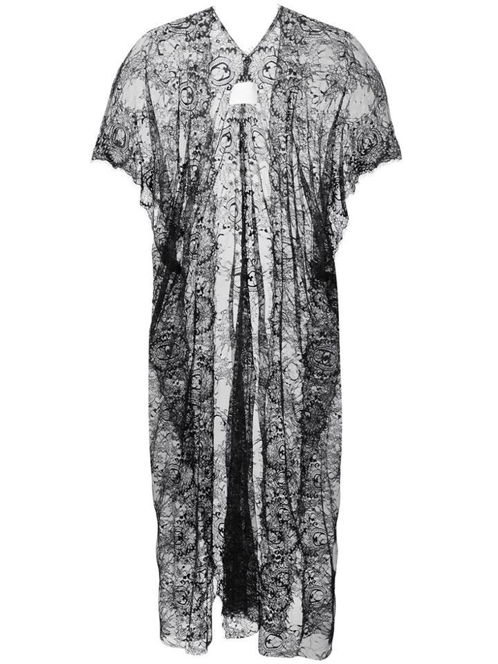 Loyd/ford Long Lace Sleeveless Jacket - Black
