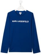 Karl Lagerfeld Kids Logo Print Longsleeved T-shirt - Blue