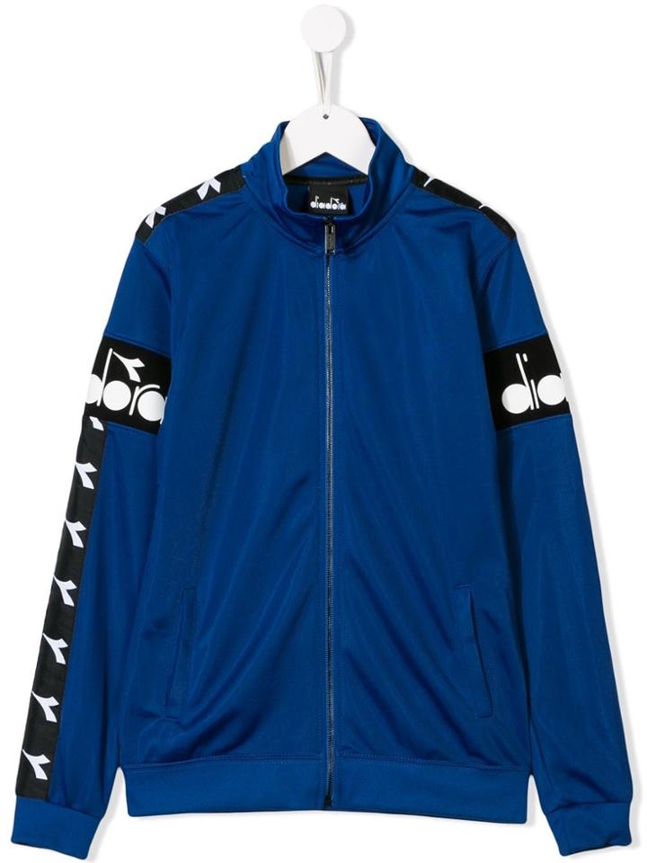 Diadora Junior Teen Logo Zipped Sweatshirt - Blue