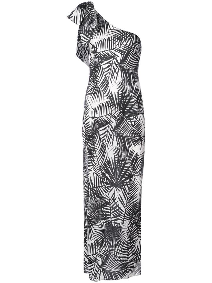 Fleur Du Mal Palms Print Single-shoulder Dress - Nude & Neutrals