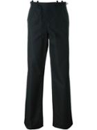 Maison Margiela Wide Leg Drawstring Trousers, Men's, Size: 52, Black, Cotton