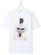 Neil Barrett Kids Teen Man-wolf Print T-shirt - White