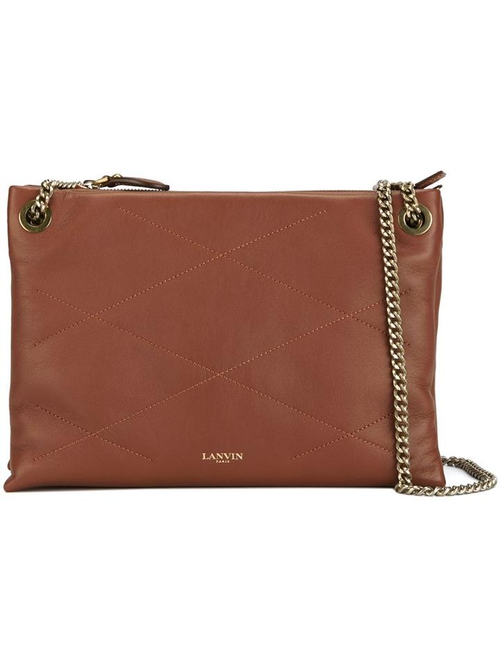 Lanvin 'sugar' Zipped Shoulder Bag, Women's, Brown