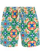 Mc2 Saint Barth Portuguese Tile Swim Shorts - Green