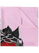 Valentino Floral-print Silk Neck Scarf - Pink