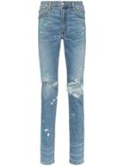 Amiri Paint Splatter Slim-fit Jeans - Blue