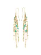 Natasha Collis 'waterfall Emerald Pin' Earrings, Women's, Metallic