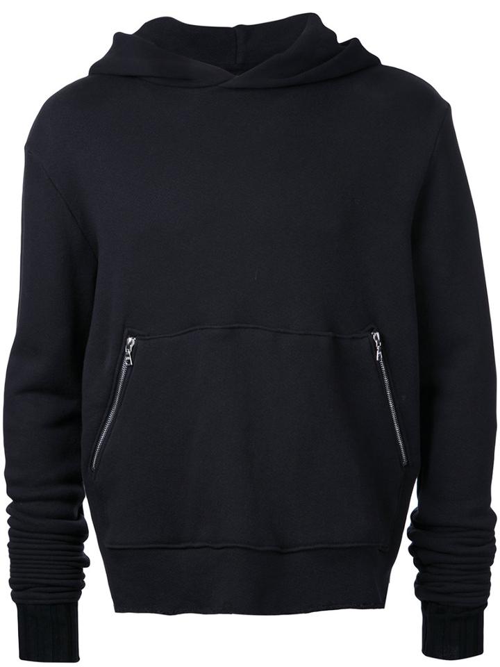 Amiri Raw Edge Hoodie, Men's, Size: Large, Black, Cotton