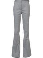 Gabriela Hearst Stitching Detail Flared Trousers, Women's, Size: 40, Grey, Cotton/linen/flax/spandex/elastane