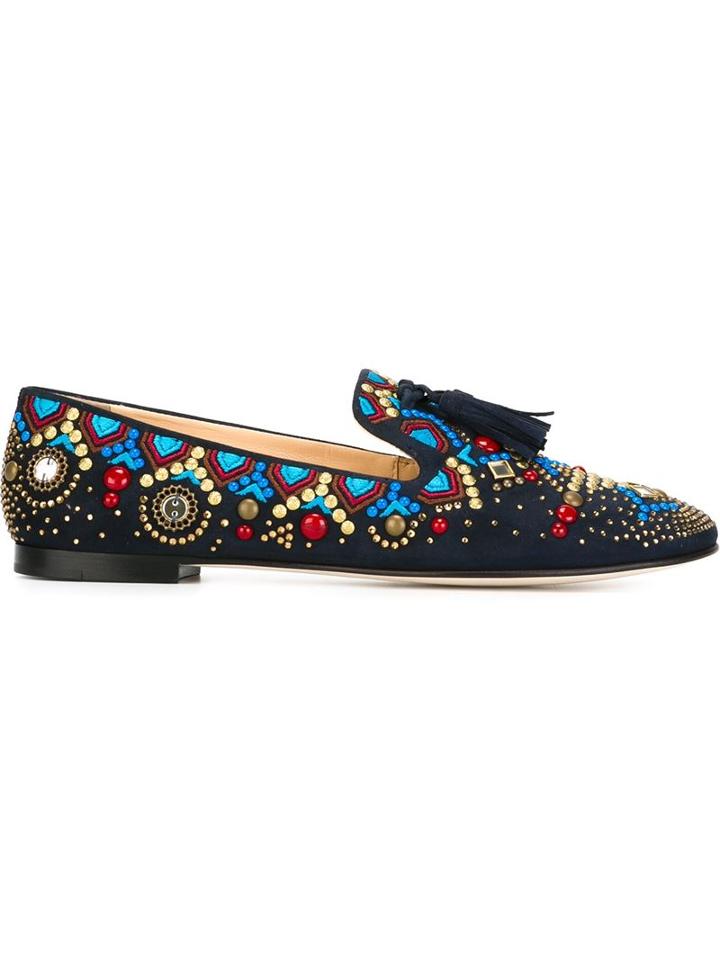 Giuseppe Zanotti Design Studded Tassel Detail Slippers