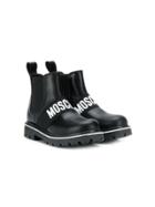 Moschino Kids Teen Logo Chelsea Boots - Black