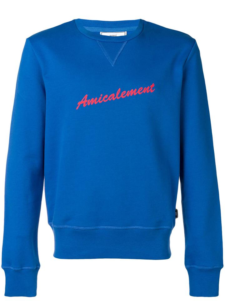 Ami Alexandre Mattiussi Amicalement Print Sweatshirt - Blue