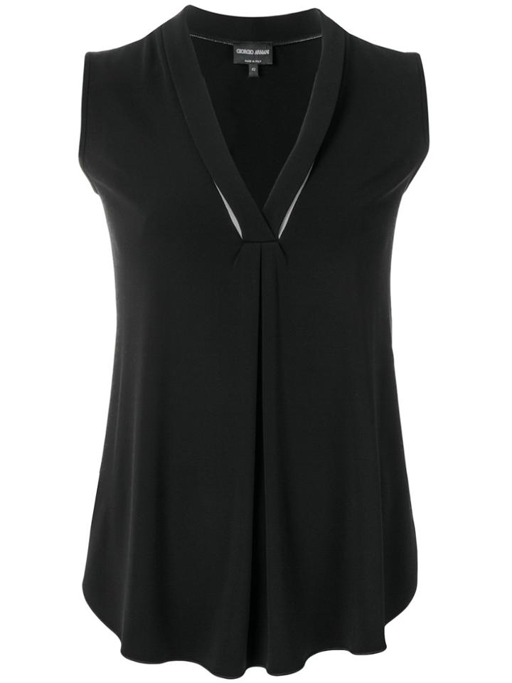 Giorgio Armani Deep V-neck Blouse - Black