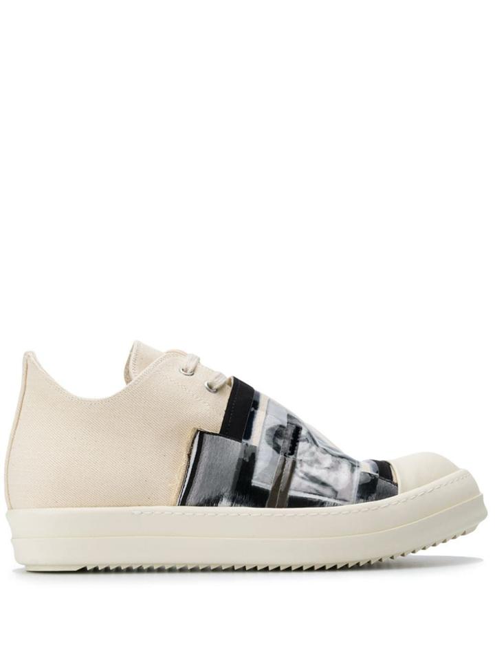 Rick Owens Drkshdw Printed Panel Sneakers - White