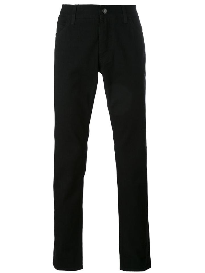 Dolce & Gabbana - Straight Leg Jeans - Men - Cotton/leather - 46, Black, Cotton/leather