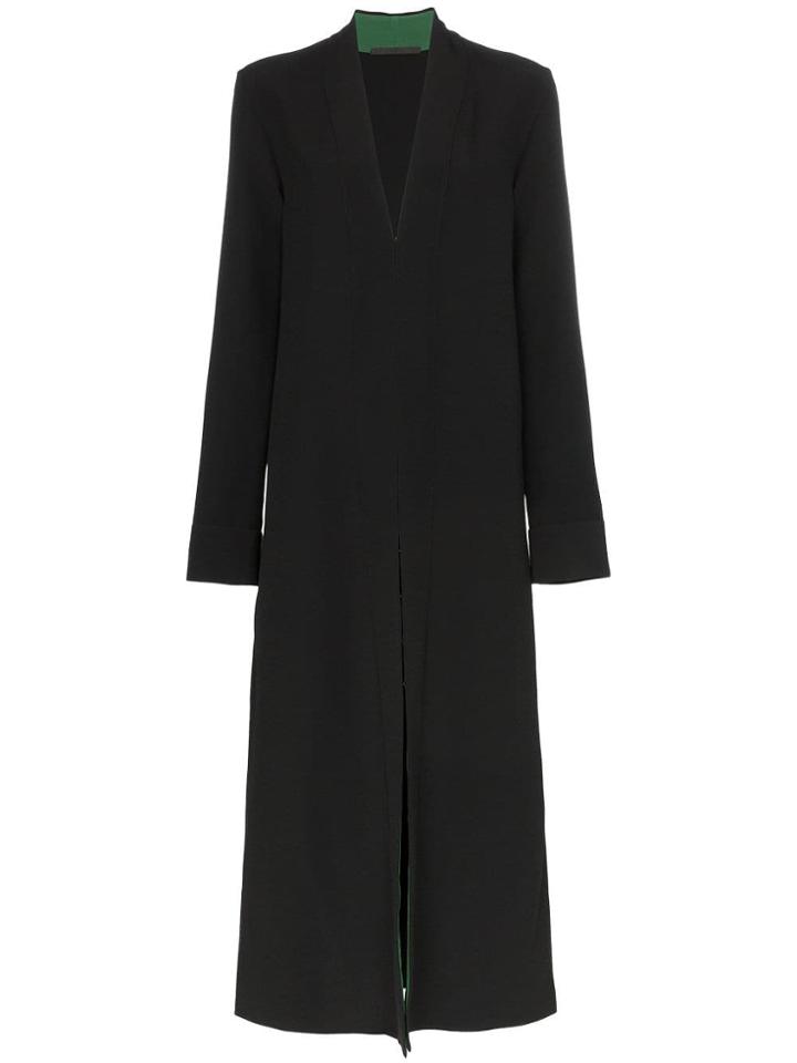 Haider Ackermann Contrast Lining Collarless Coat - Black