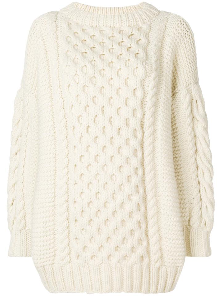 I Love Mr Mittens Cable-knit Sweater - White