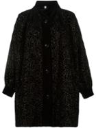 Yves Saint Laurent Vintage Floral Embroidered Coat, Women's, Size: 38, Black