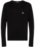 Maison Kitsuné Fox Logo Crew-neck Sweater - Black