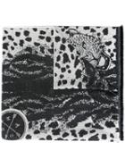 Alexander Mcqueen Large Skull Scarf, Women's, Black, Wool