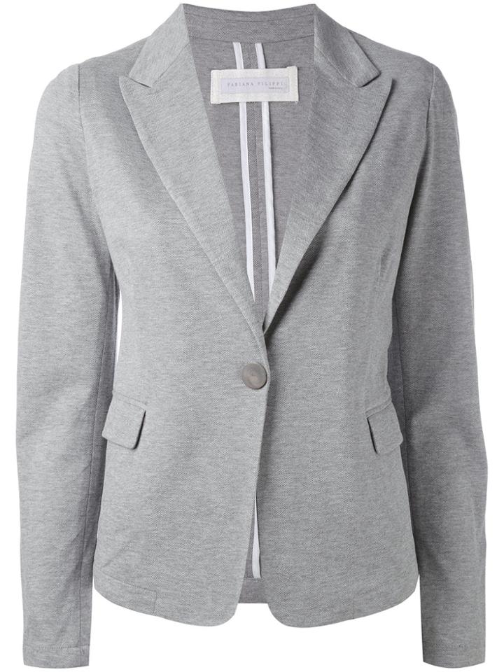 Fabiana Filippi Single Button Soft Blazer - Grey