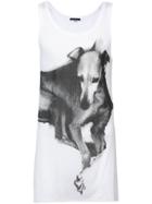 Ann Demeulemeester Greyhound Print Vest Top - White