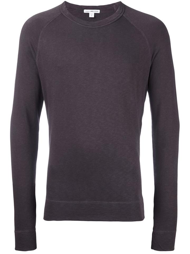 James Perse Raglan Sleeve Sweatshirt, Men's, Size: 1, Pink/purple, Supima Cotton