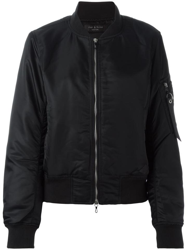 Rag & Bone Classic Bomber Jacket, Women's, Size: Medium, Black, Nylon/cotton/polyester