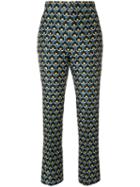Marni - Portrait Trousers - Women - Silk/cotton - 40, Blue, Silk/cotton