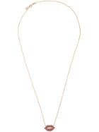 Sydney Evan 14kt Rose Gold Small Ruby Lips Necklace - Pink