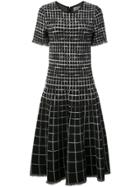 Jason Wu Contrast Check Flared Dress - Black